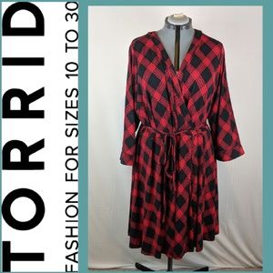 Torrid Red and Black Plaid dress Size 4